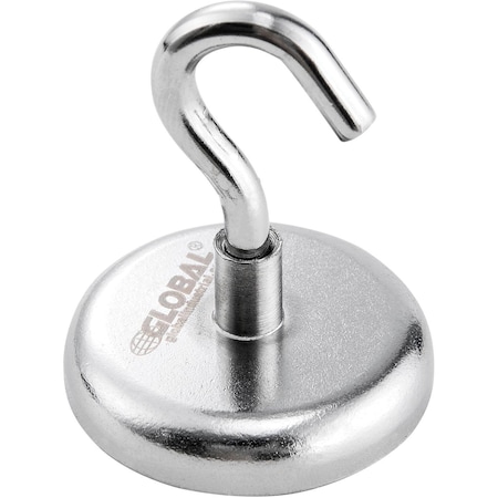 Global Industrial Neodymium Magnetic Hook, 40 Lbs. Pull, 6PK 320758